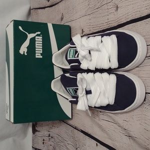 Puma Suede Classic Peacoat & White Sneakers
